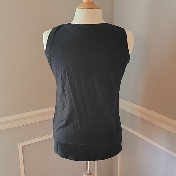 DISNEY Mickey Ears Rainbow Sequin Pride Sparkle Glam Crew Neck Black Tank Top S - Picture 3 of 10